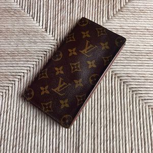 Louis Vuitton Porte Cartes Credit Card Monogram Canvas Brown Long Wallet